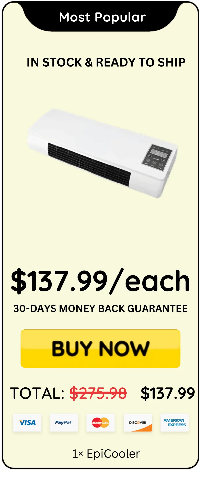 EpiCooler Portable AC package price